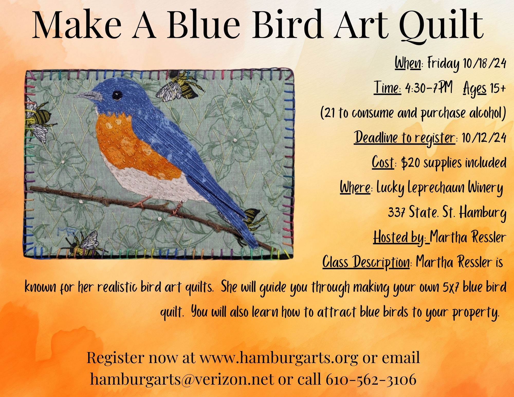 Read more about the article Make A Blue Bird Art Quilt